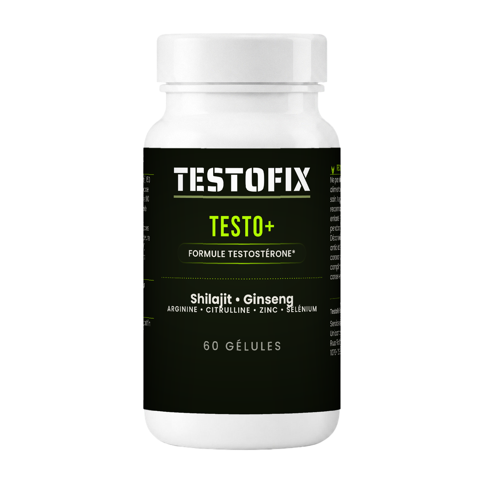 Testofix bottle containing 60 capsules
